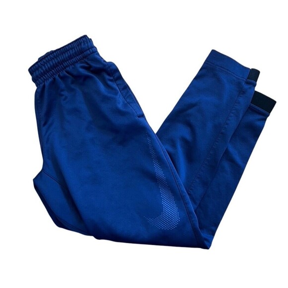 Nike Dri Fit Blue Swoosh Athletic Training Pants Size Medium - Picture 1 of 4